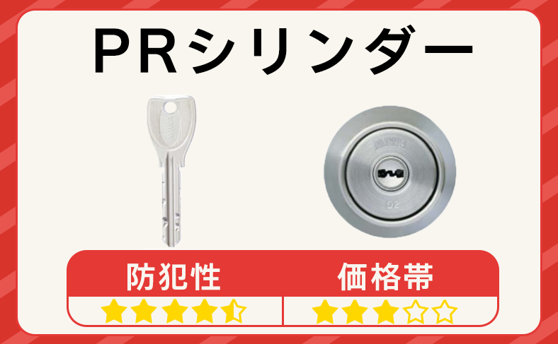 PRシリンダー：高い防犯性と耐久性を兼ね備えた上位モデル