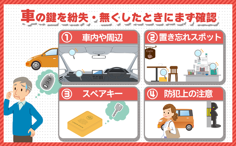 【まず確認】車の鍵を紛失・無くした時に問い合わせ前にやるべきこと