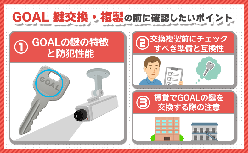 GOALの鍵交換・複製の前に確認したいポイント