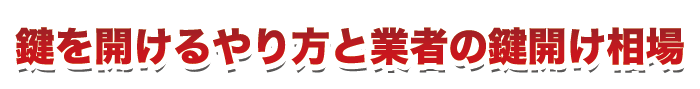 【鍵屋さんが教える】鍵を開けるやり方と業者の鍵開け相場