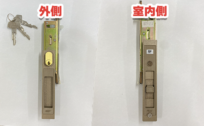 戸先錠を取り付ける