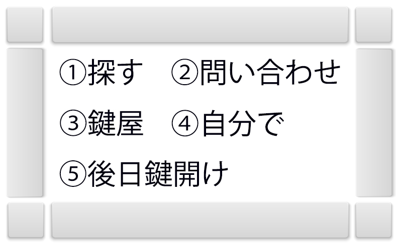 鍵紛失時の対処法