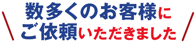 数多くのお客様にご依頼いただきました